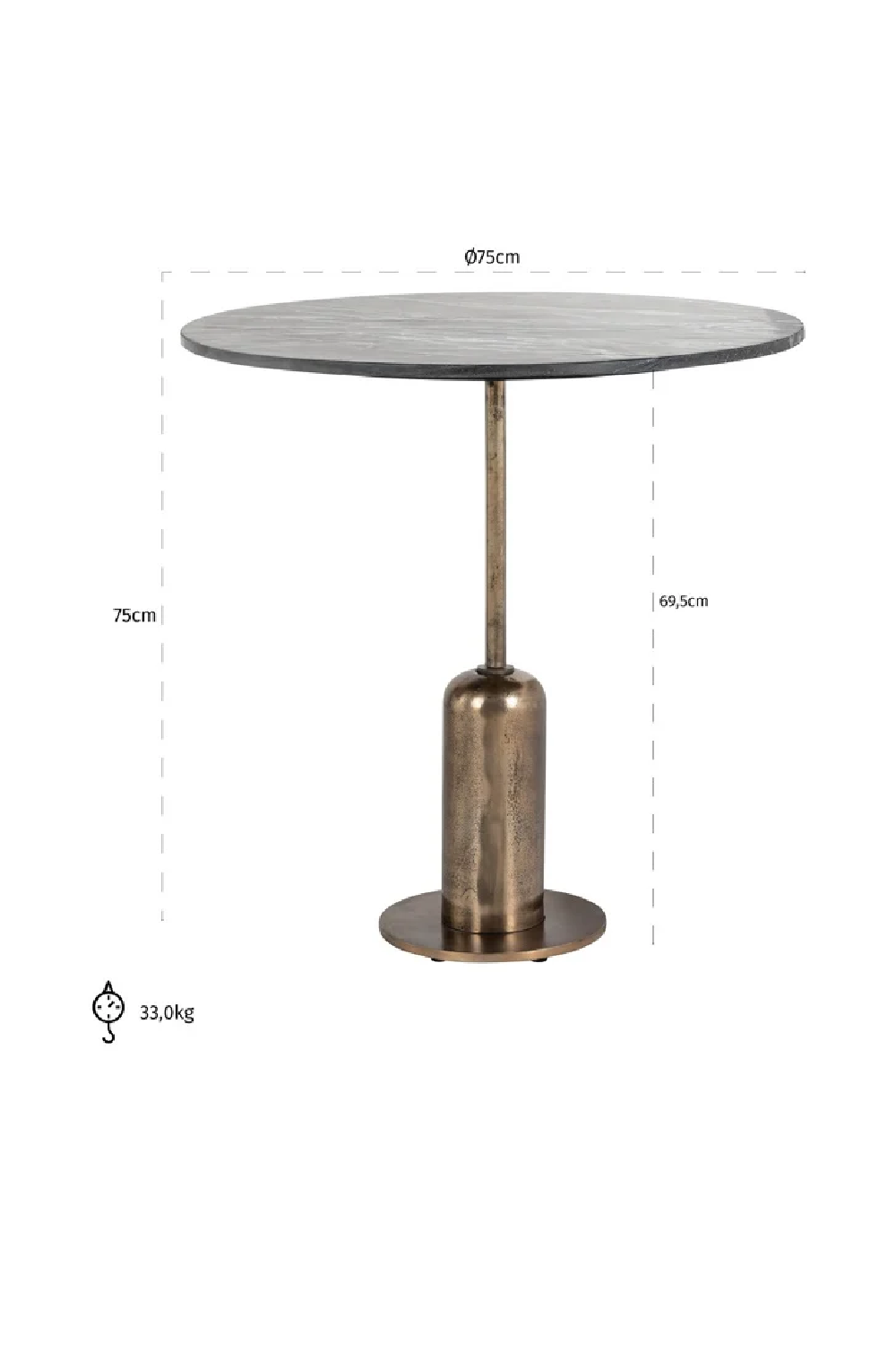 Round Marble Pedestal Dining Table | OROA Logan | Oroa.com