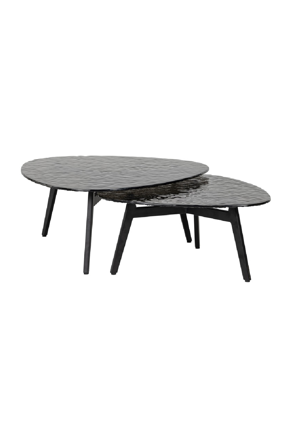 Black Glass Coffee Table Set (2) | OROA Riley | Oroa.com