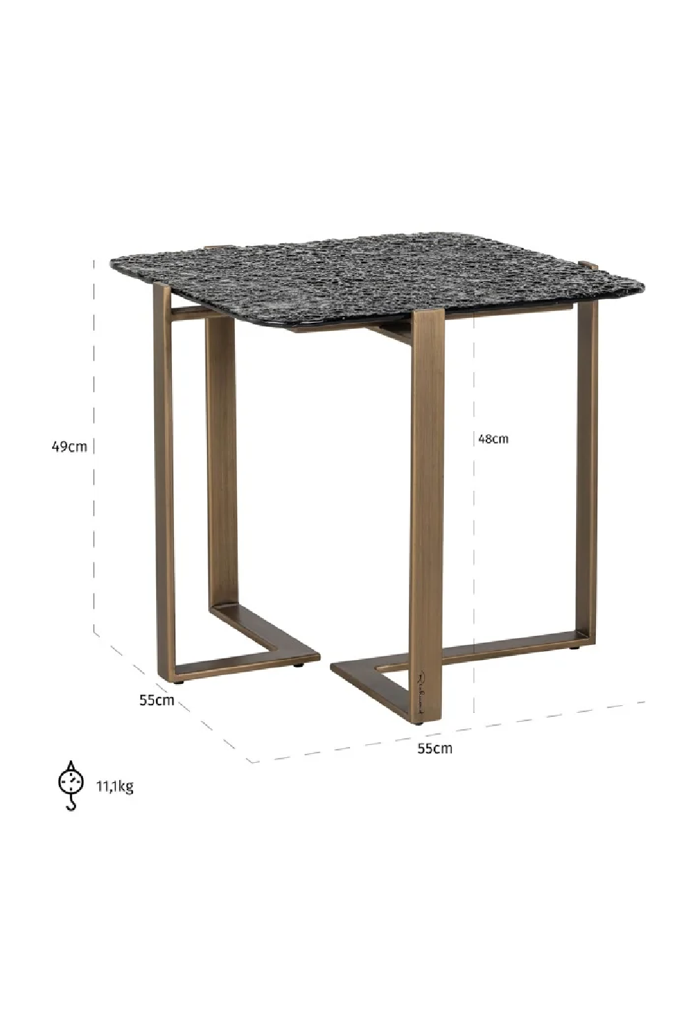 Textured Glass Side Table | OROA Sterling | Oroa.com