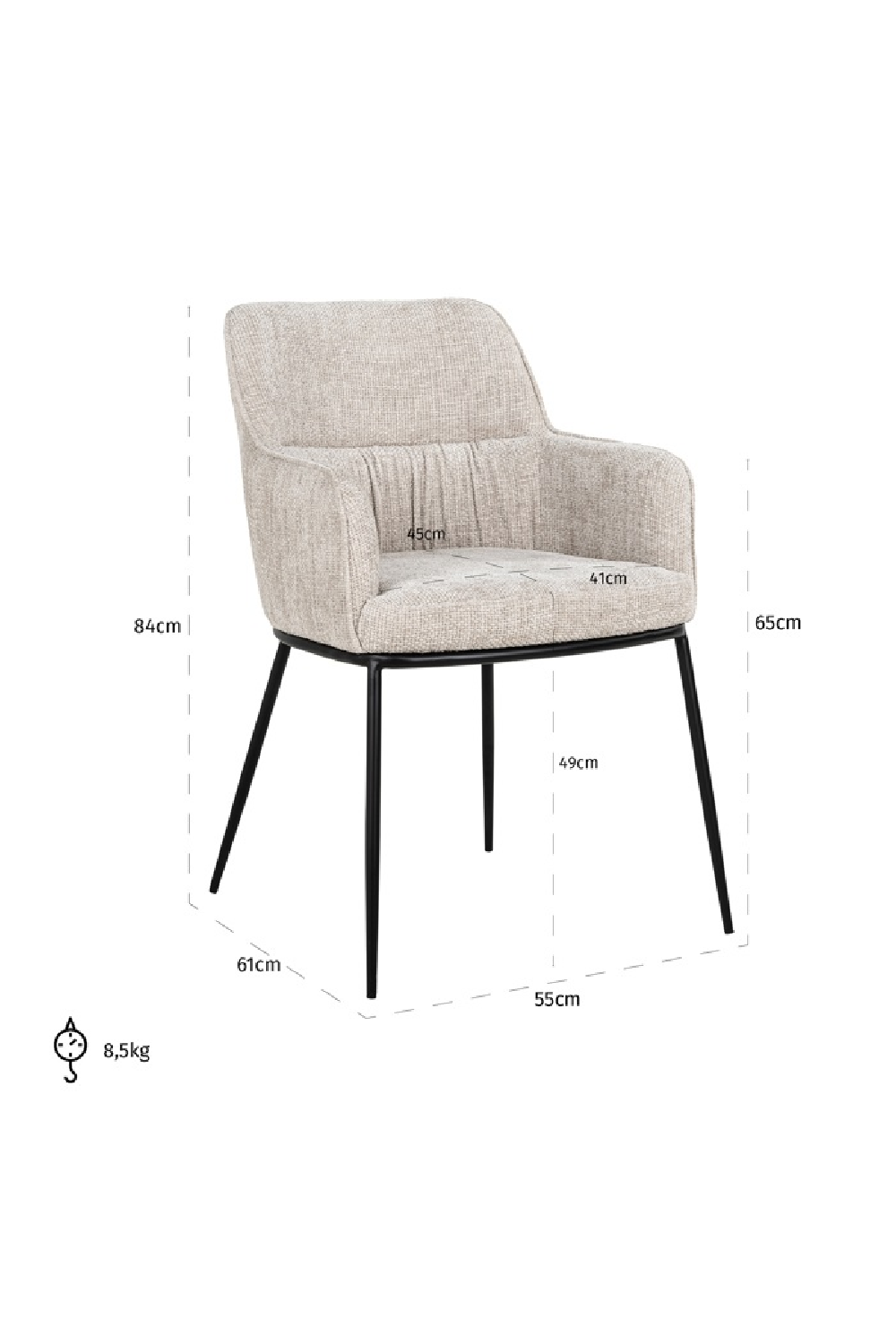 Upholstered Dining Armchair | Richmond Interiors Bella | Oroa.com