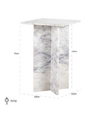 White Marble Square Side Table | Richmond Interiors Holmes | Oroa.com