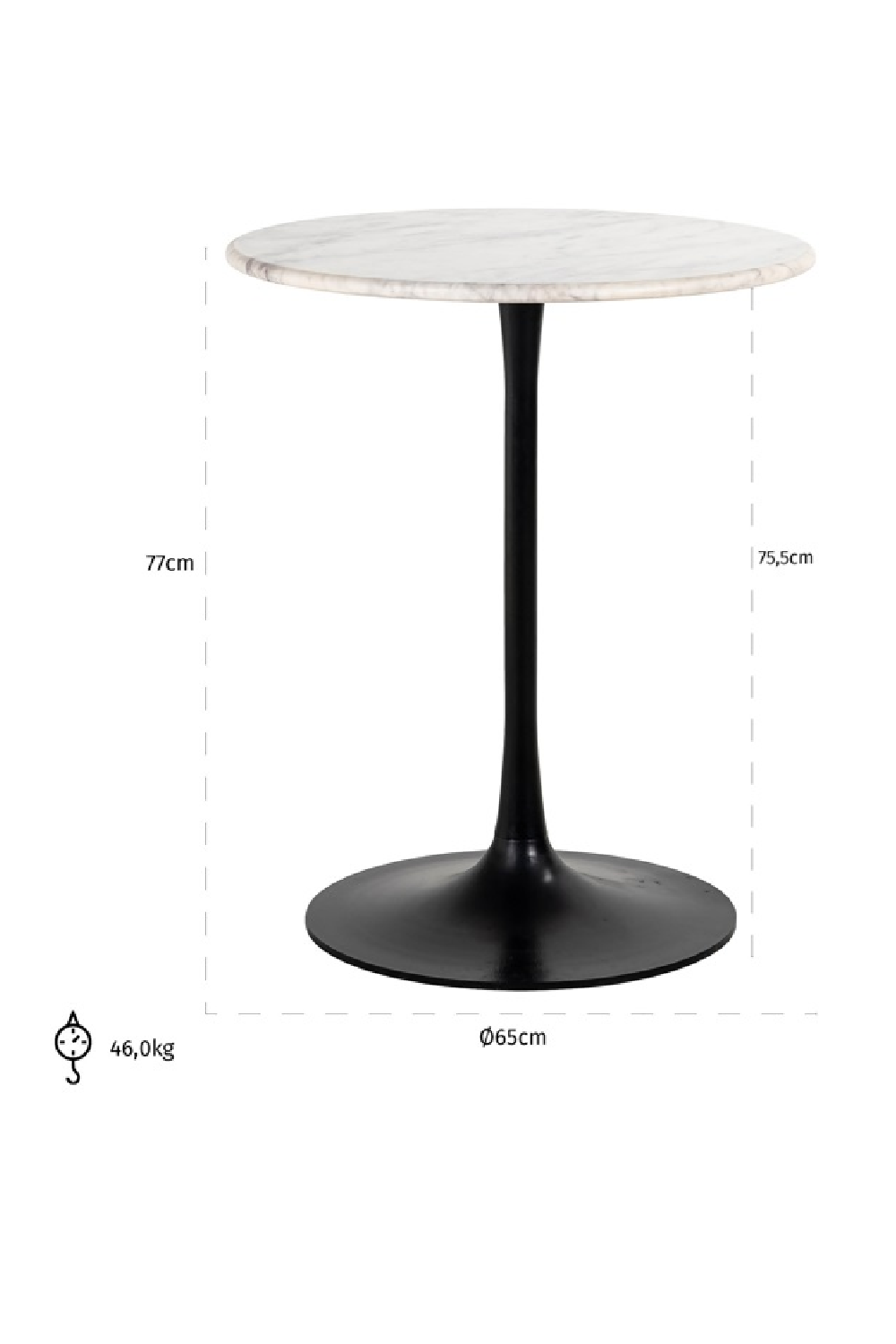 Marble Pedestal Bistro Table | OROA Carlten | Oroa.com