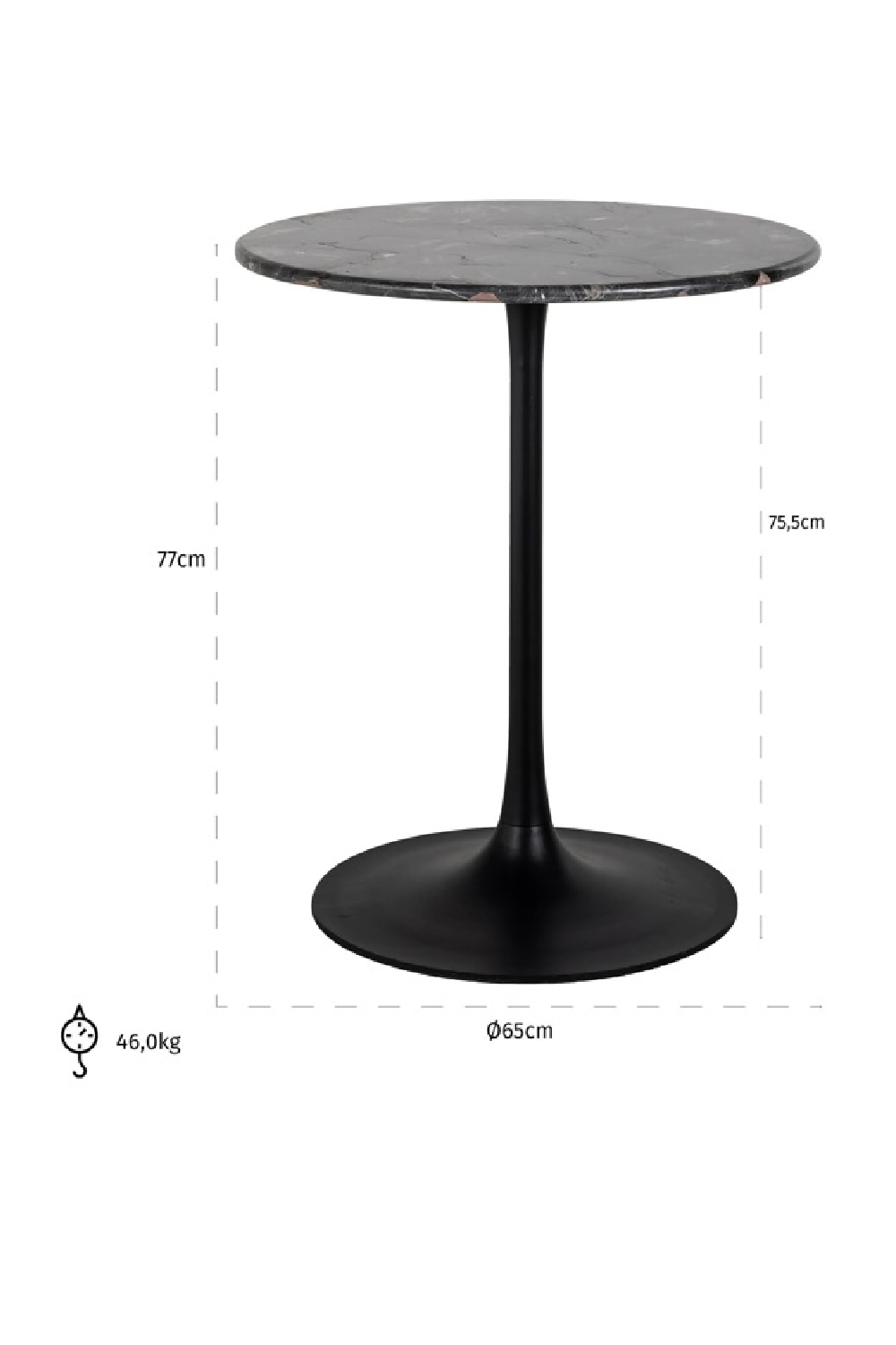 Marble Pedestal Bistro Table | OROA Carlten | Oroa.com