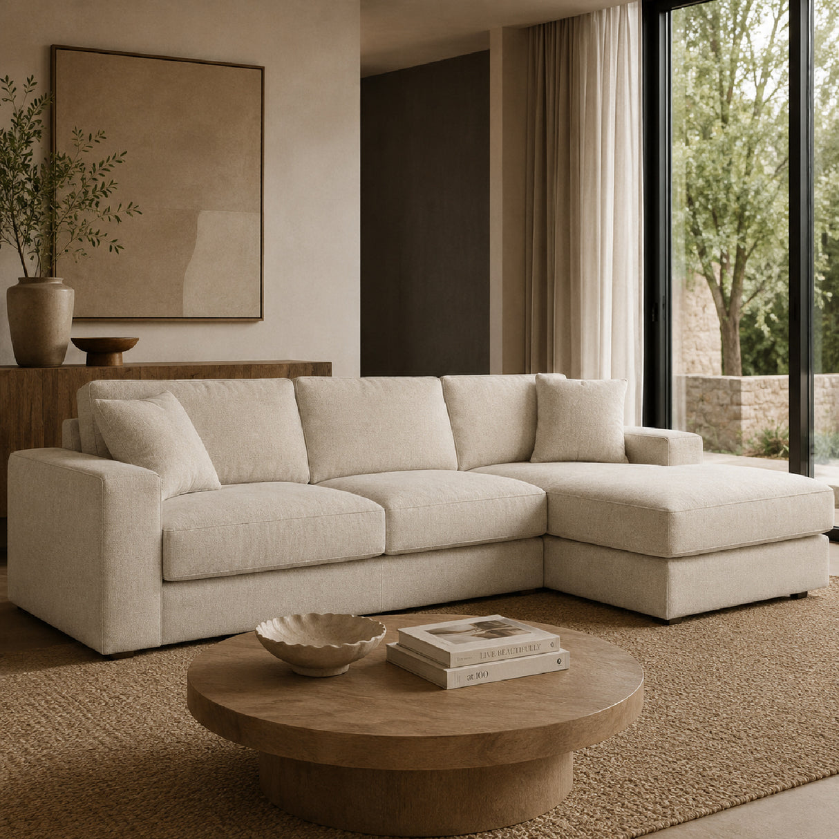   Beige Minimalist Sofa Set | Oroa.com