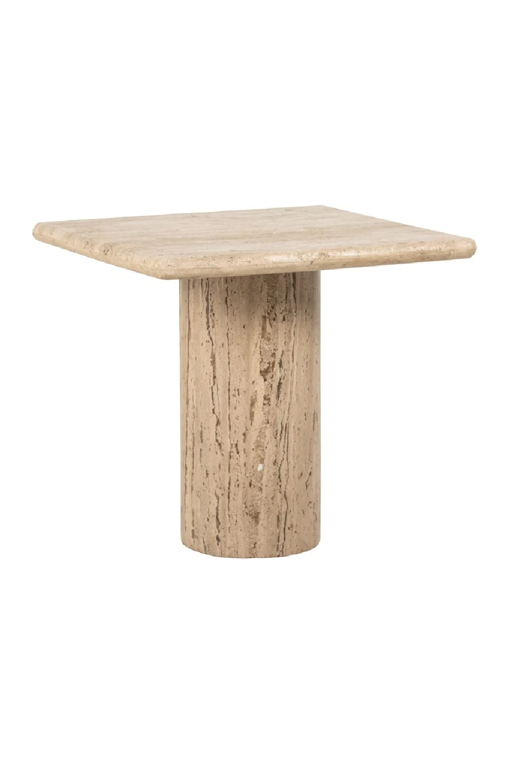 Square Travertine Pedestal Side Table | OROA Hampton | Oroa.com