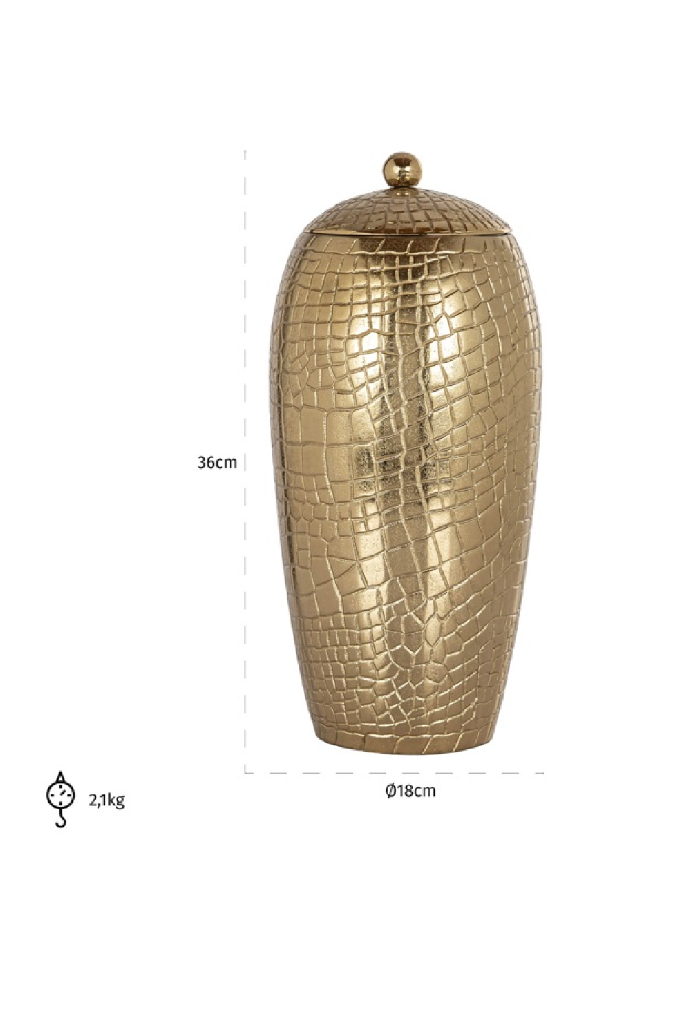 Gold Aluminium Jar | Richmond Interiors Marieke | Oroa.com