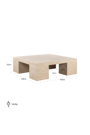 Beige Travertine Square Coffee Table | Richmond Interiors Biltmore | Oroa.com