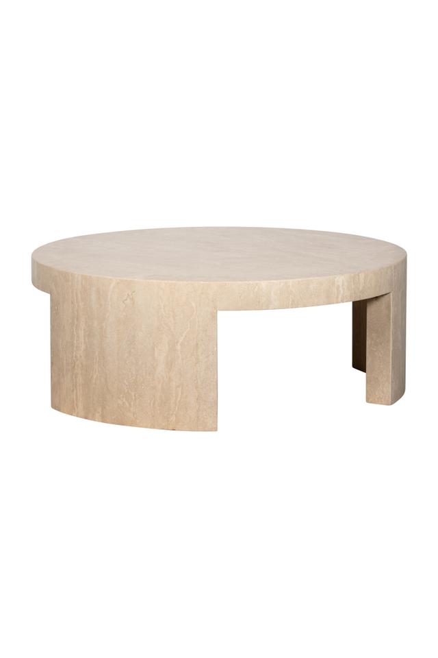 Beige Travertine Round Coffee Table | Richmond Interiors Biltmore | Oroa.com