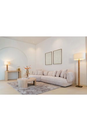 Beige Travertine Round Coffee Table | Richmond Interiors Biltmore | Oroa.com