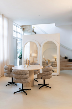 Round Travertine Dining Table | Richmond Interiors Renaissance | Oroa.com