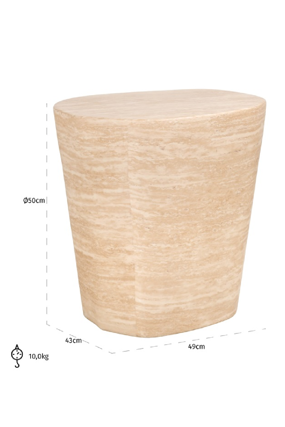 Travertine Side Table | OROA Fictus | Oroa.com