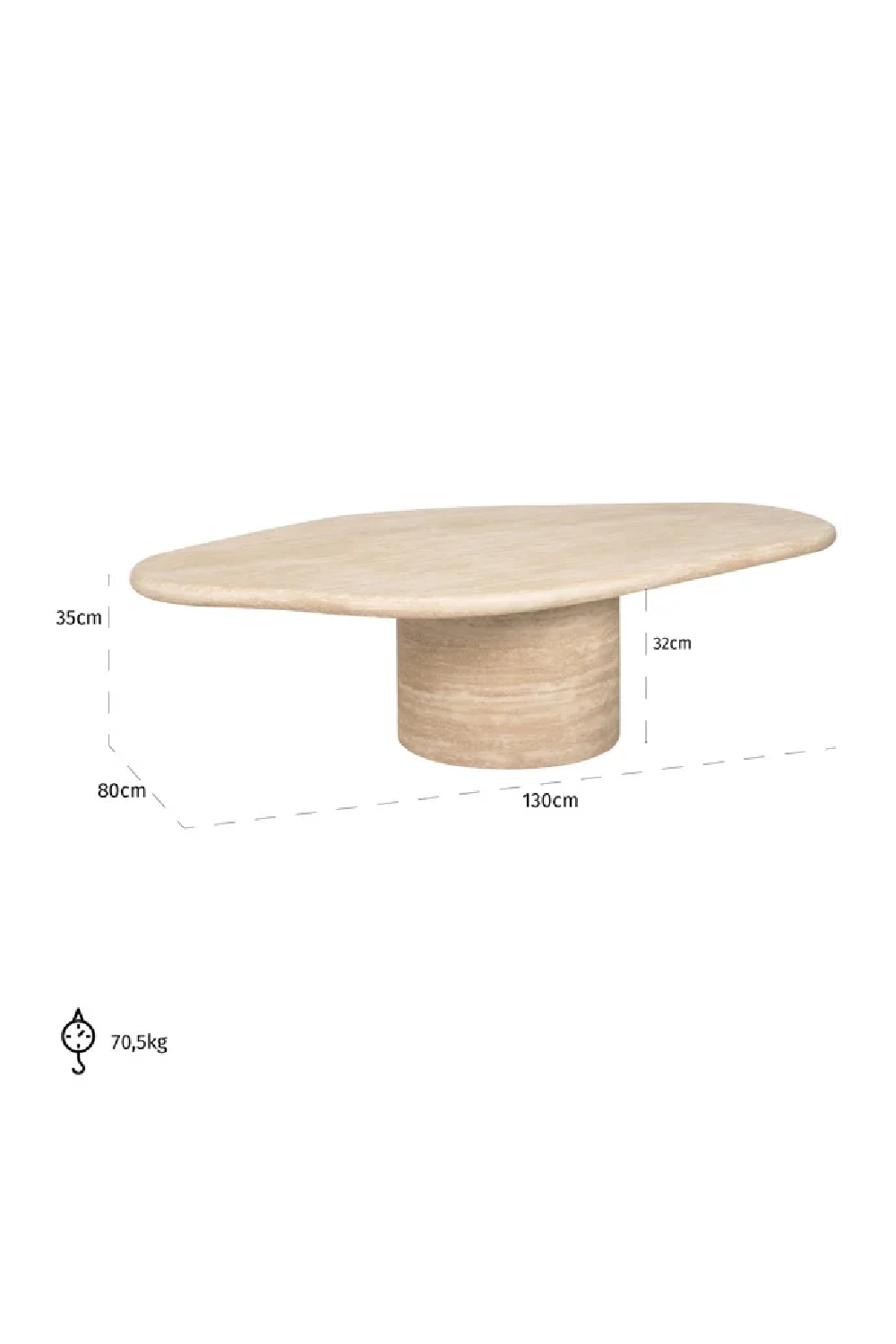 Travertine Organic Coffee Table | OROA Fictus | Oroa.com