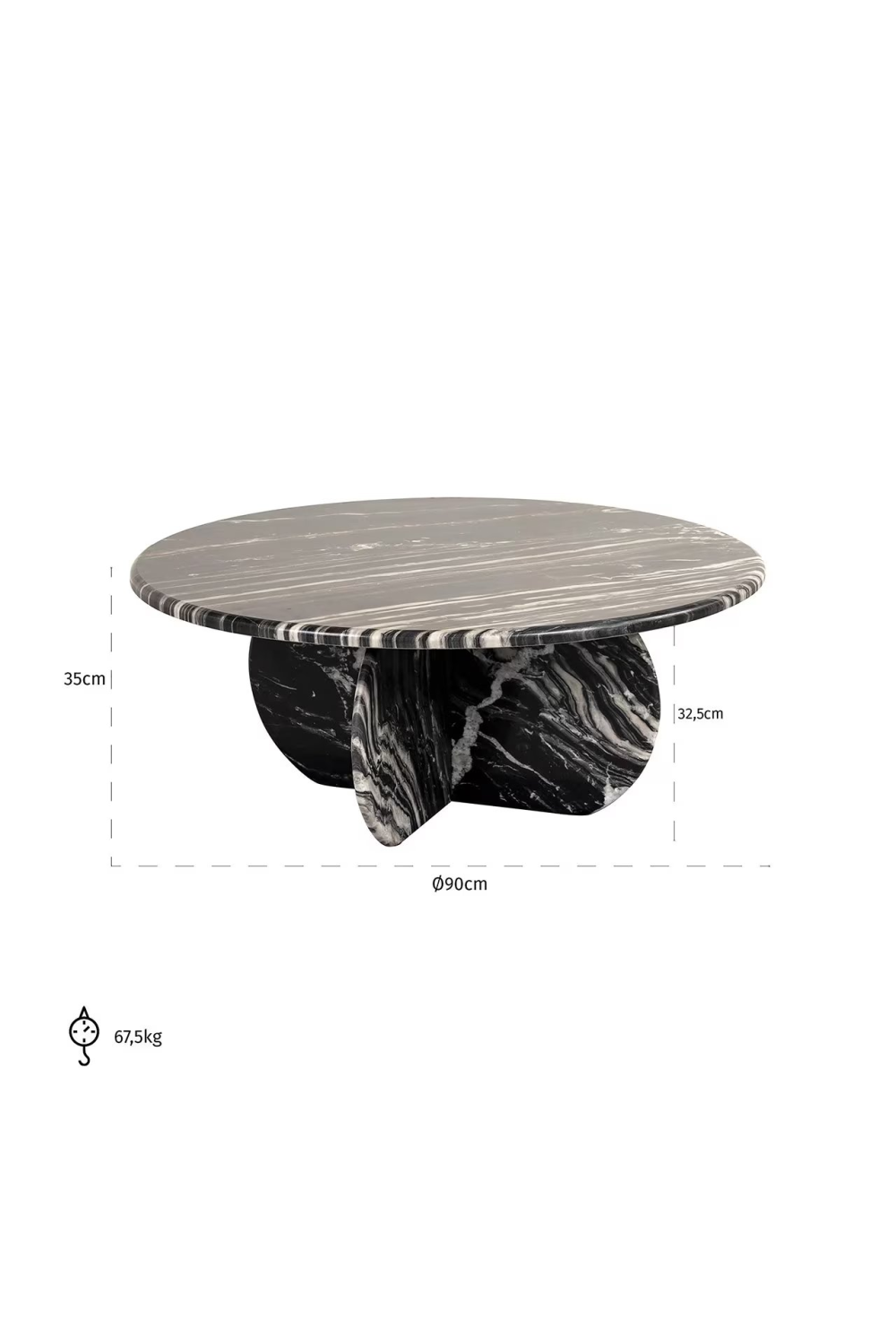 Sleek Black Marble Coffee Table | OROA Bancroft | Oroatrade.com