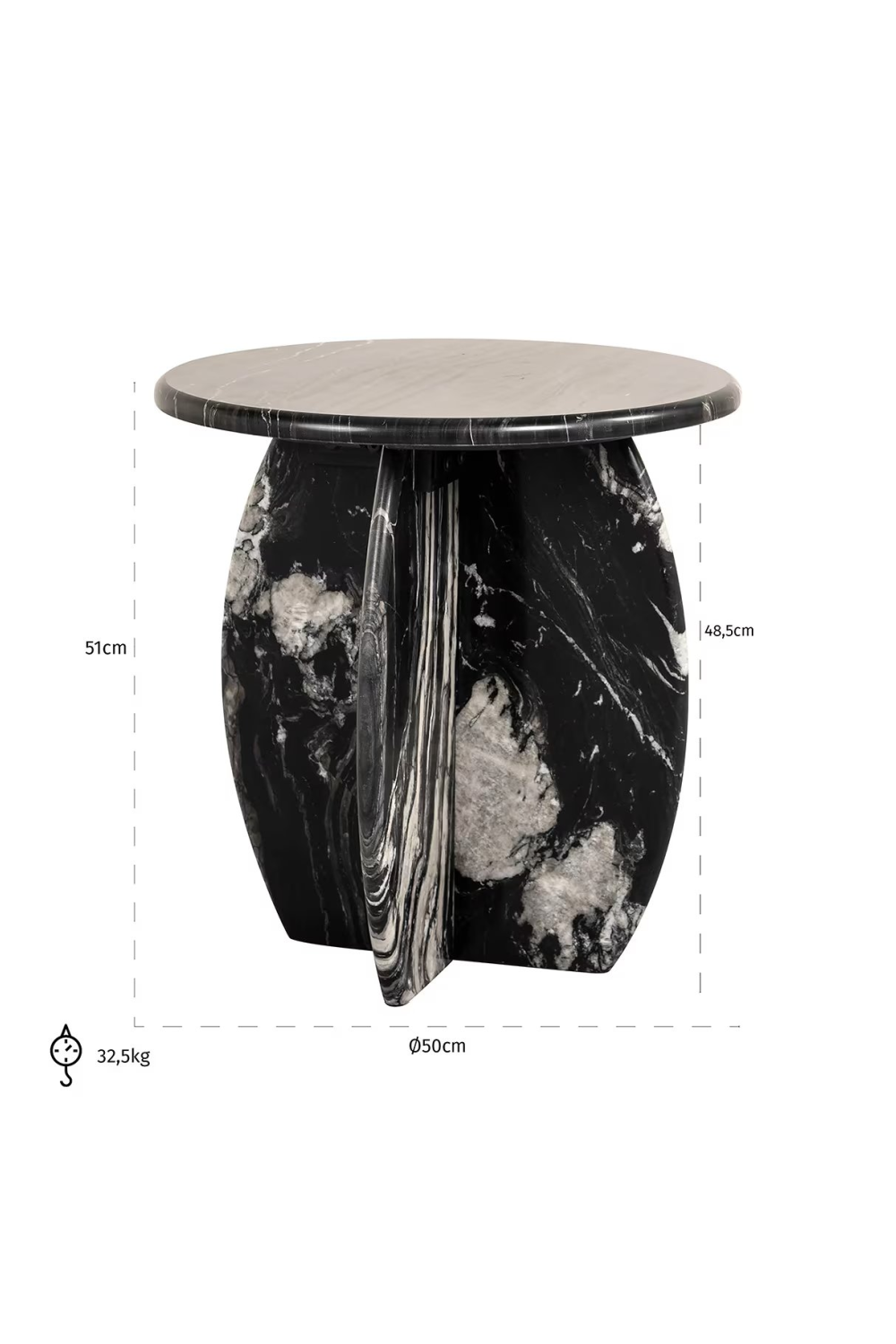 Black Marble Round End Table | OROA Bancroft | Oroa.com