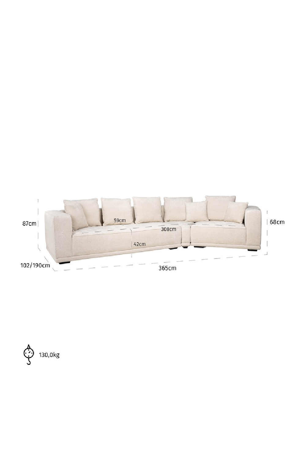 Beige Chenille 4-Seater Sofa | OROA Lusso | Oroa.com