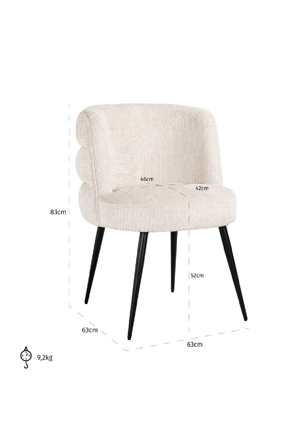 Beige Modern Dining Chair | OROA Stella | Oroa.com