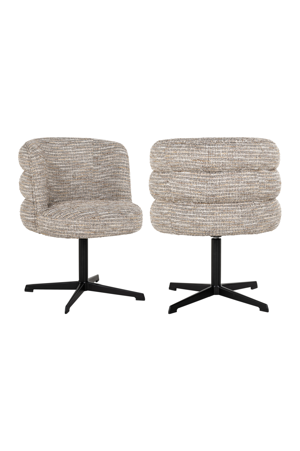 Beige Curved-Back Swivel Chair | Richmond Interiors Chadwick | Oroa.com