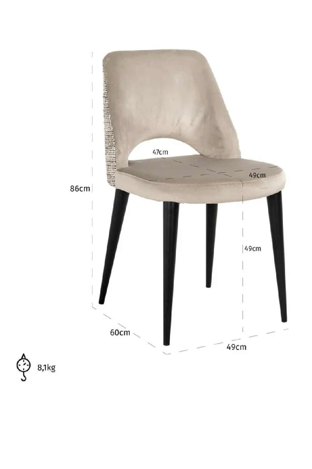 Khaki Cut-Out Dining Chair | OROA Tabitha | Oroa.com