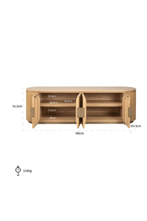 Natural Oak 4-Door TV Unit | Richmond Interiors Belfort | Oroa.com