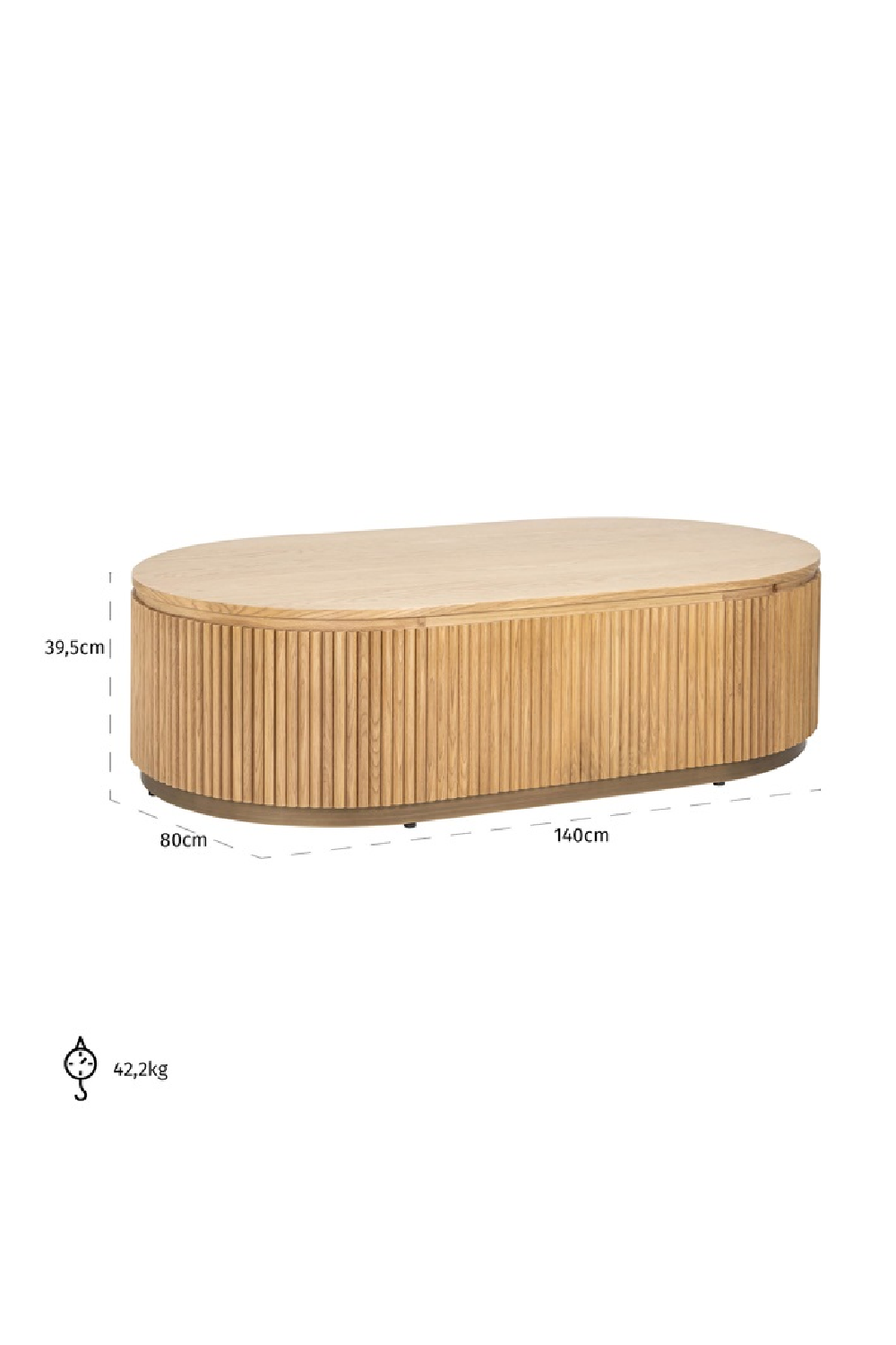 Natural Oak Oval Coffee Table | Richmond Interiors Belfort | Oroa.com