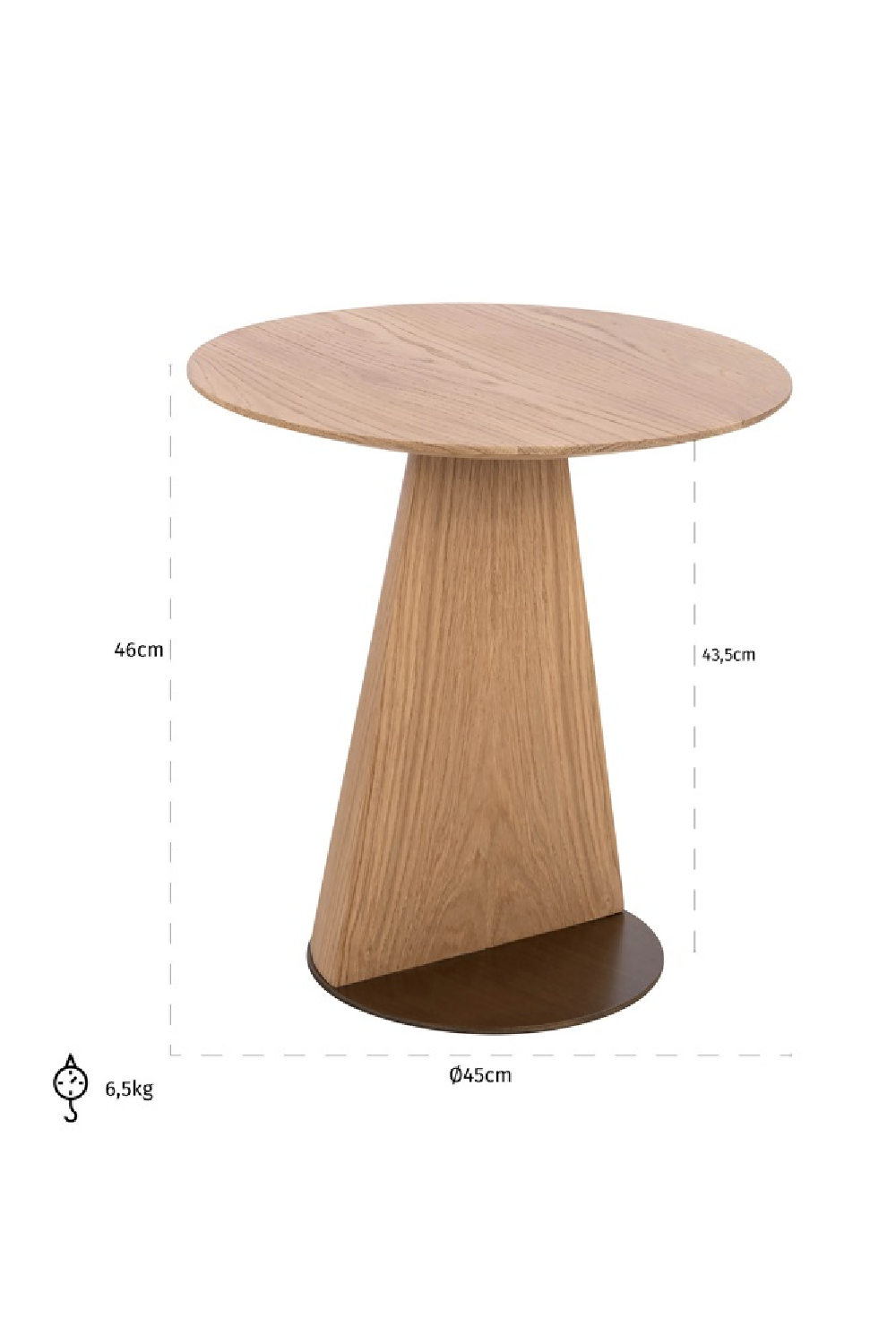 Oak Conical Sofa Table | OROA Belfort | Oroa.com