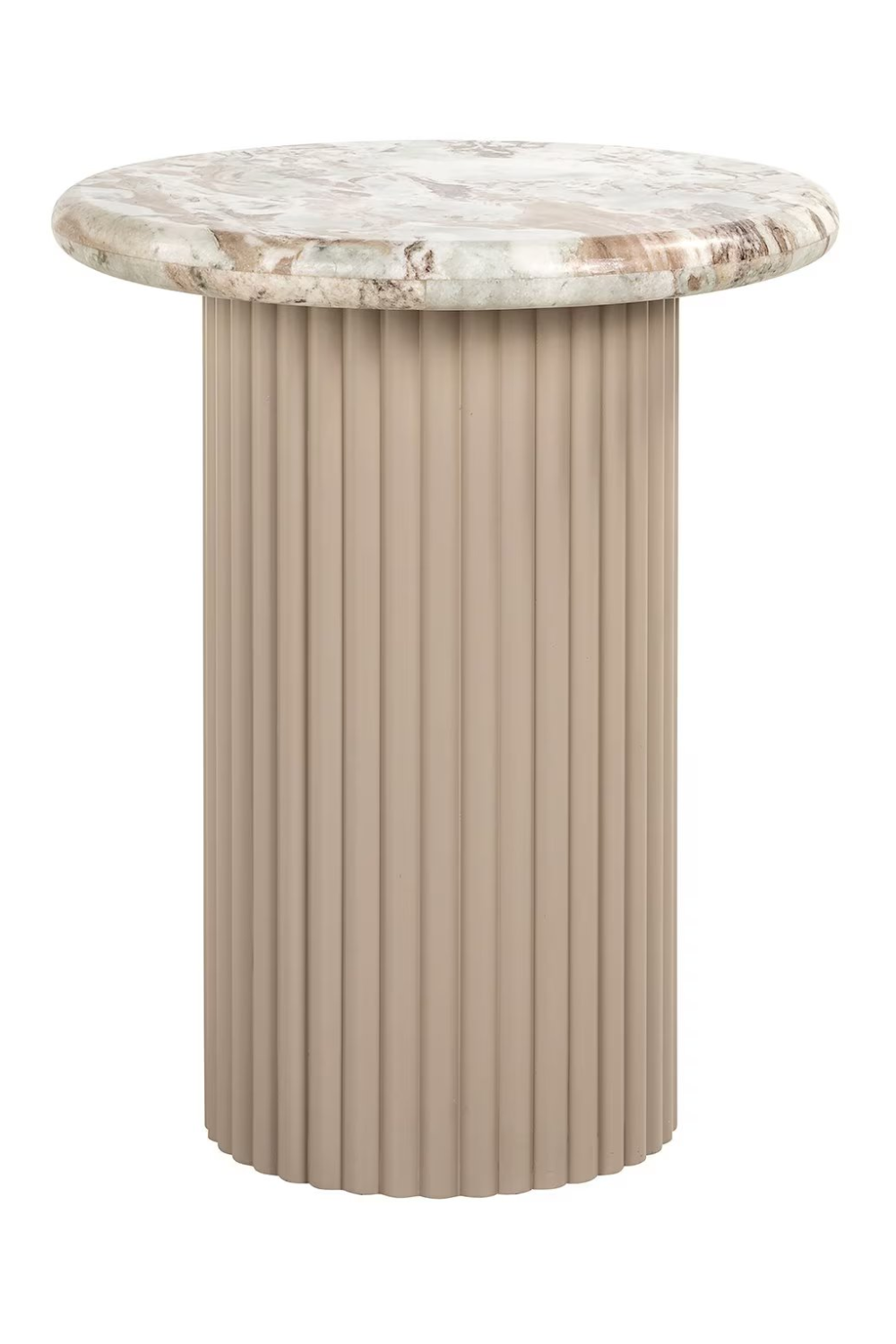 Beige Marble Round End Table | OROA Coronel | Oroa.com