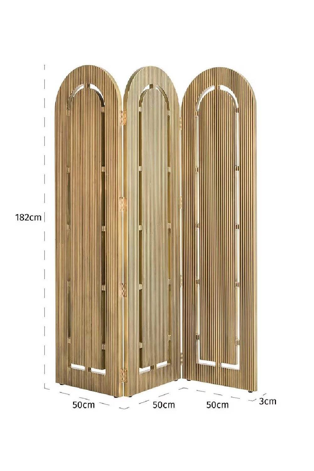 Brushed Gold Arc Room Divider | OROA Macallen | Oroa.com