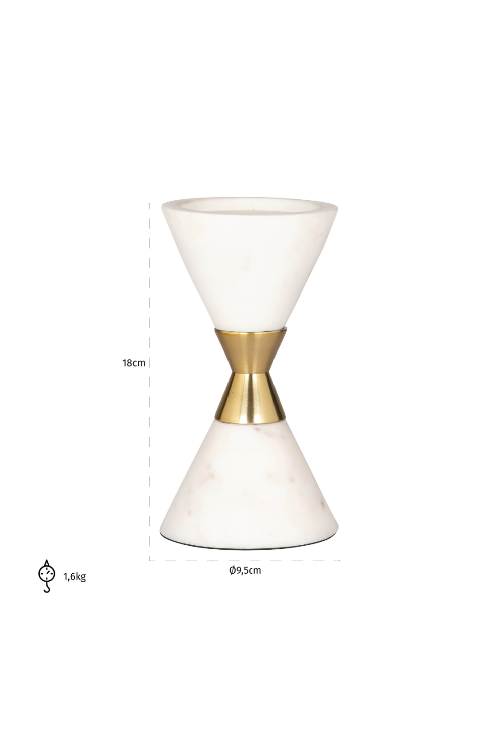 White Marble Conical Candle Holder | Richmond Interiors Jurre | Oroa.com