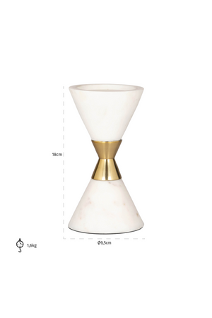 White Marble Conical Candle Holder | Richmond Interiors Jurre | Oroa.com