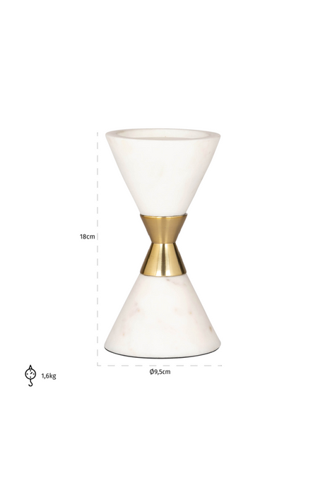 White Marble Conical Candle Holder | Richmond Interiors Jurre | Oroa.com