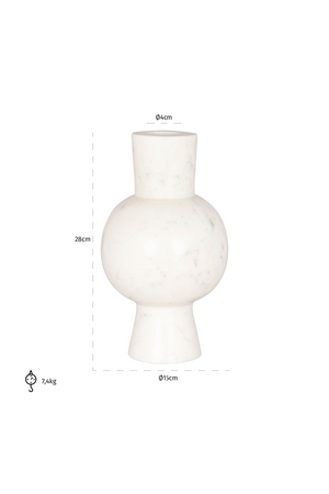 White Marble Rounded Vase | Richmond Interiors Jonah | Oroa.com