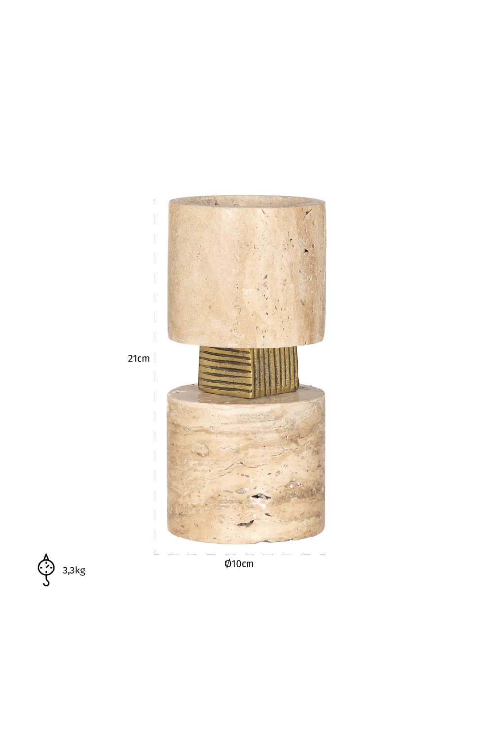 Beige Travertine Candle Holder | OROA Boaz | Oroa.com