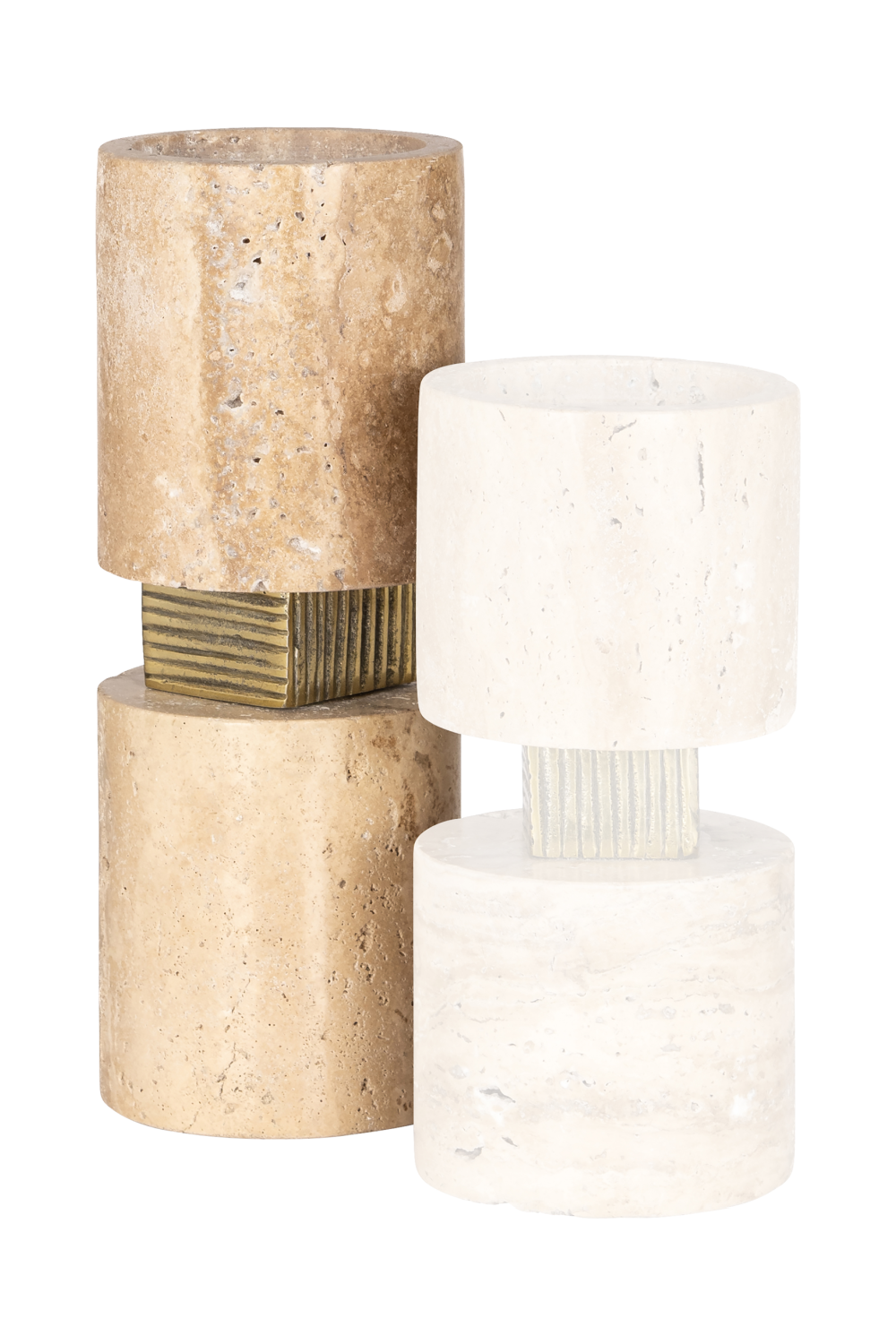 Beige Travertine Candle Holder | OROA Boaz | Oroa.com