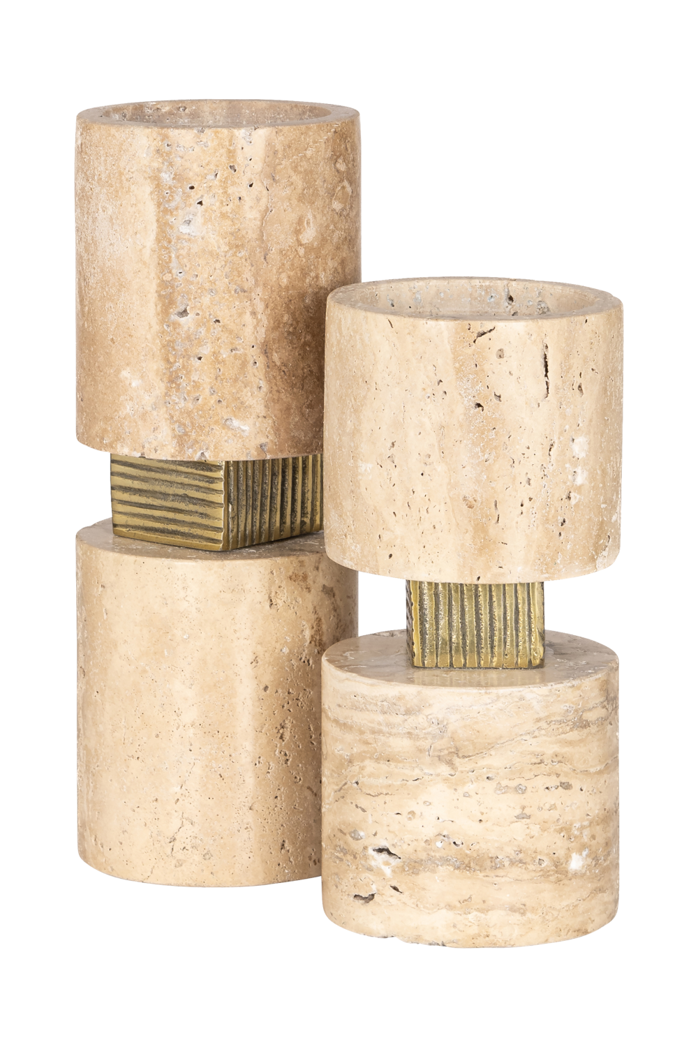 Beige Travertine Candle Holder | OROA Boaz | Oroa.com