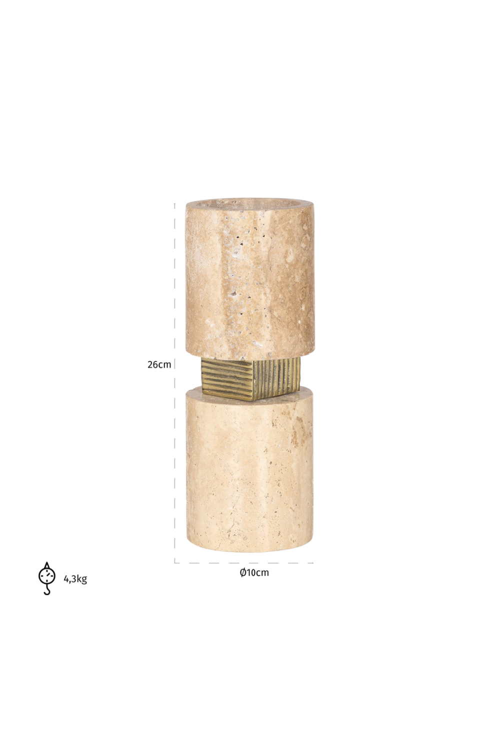 Beige Travertine Candle Holder | OROA Boaz | Oroa.com