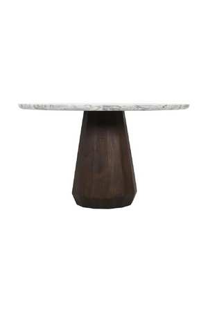 Round Marble Brown Dining Table | Richmond Interiors Oberoy | Oroa.com