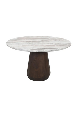 Round Marble Brown Dining Table | Richmond Interiors Oberoy | Oroa.com