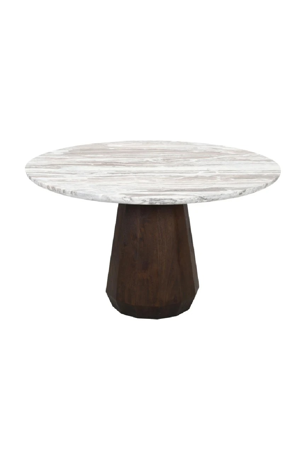 Round Marble Brown Dining Table | Richmond Interiors Oberoy | Oroa.com