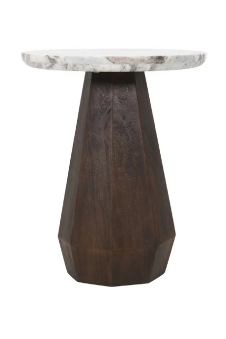 Round Marble Brown End Table | Richmond Interiors Oberoy | Oroa.com