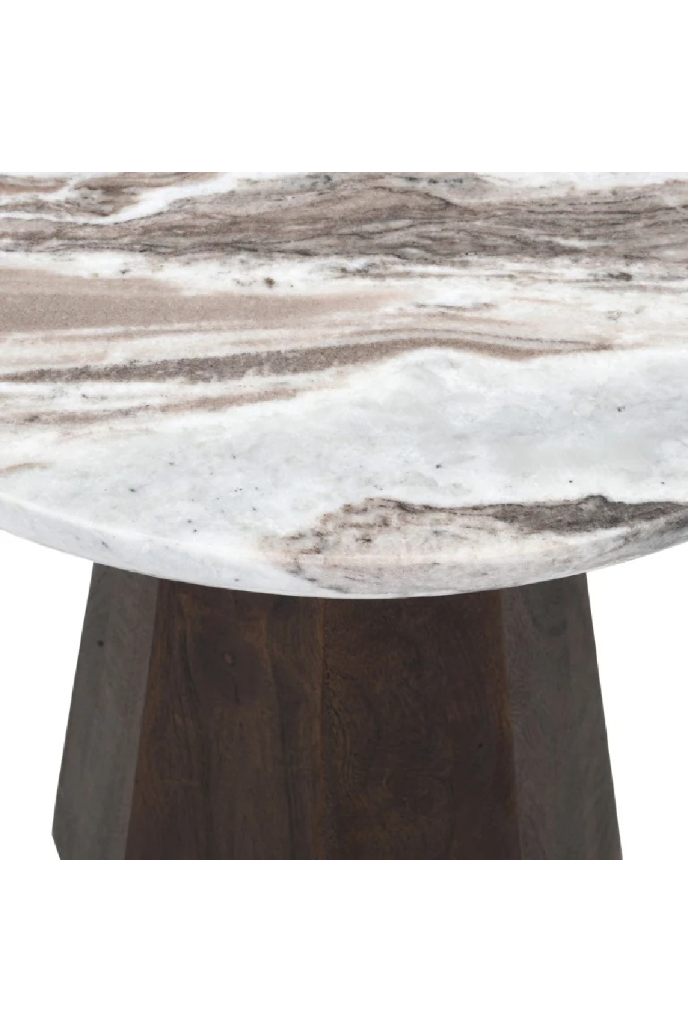 Round Marble Brown End Table | Richmond Interiors Oberoy | Oroa.com