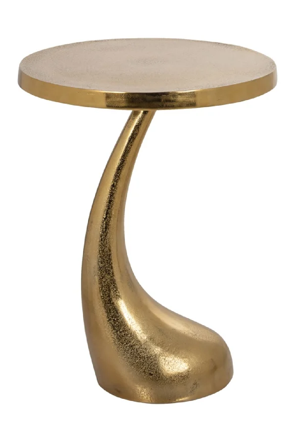 Gold Curved Pedestal End Table | Richmond Interiors Dolphin | Oroa.com
