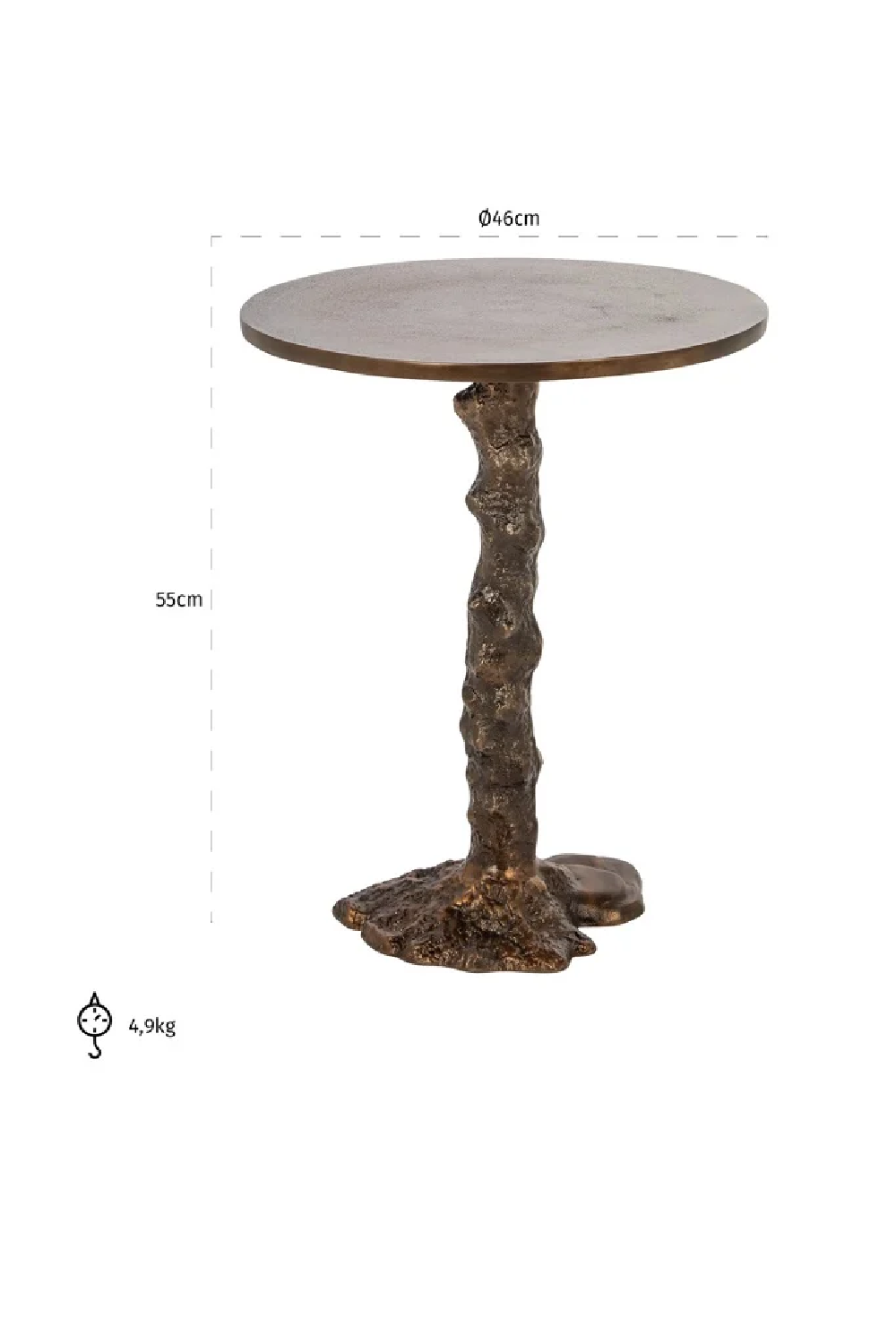 Bronze Pedestal End Table | OROA Misty | Oroa.com