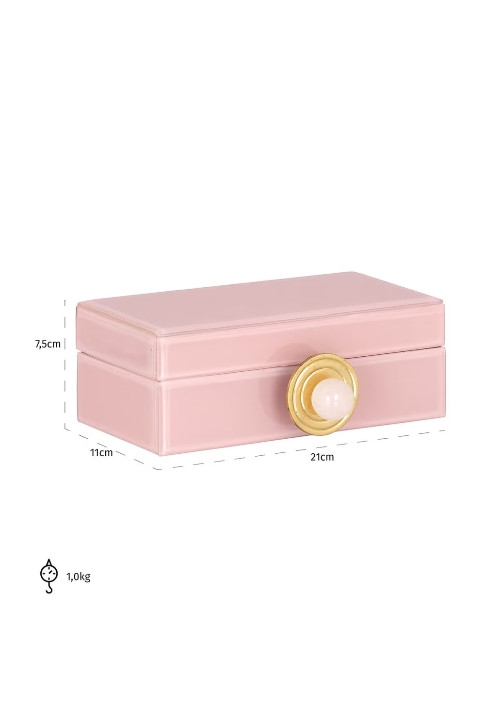 Pink Glass Storage Box | OROA Jamila | Oroa.com