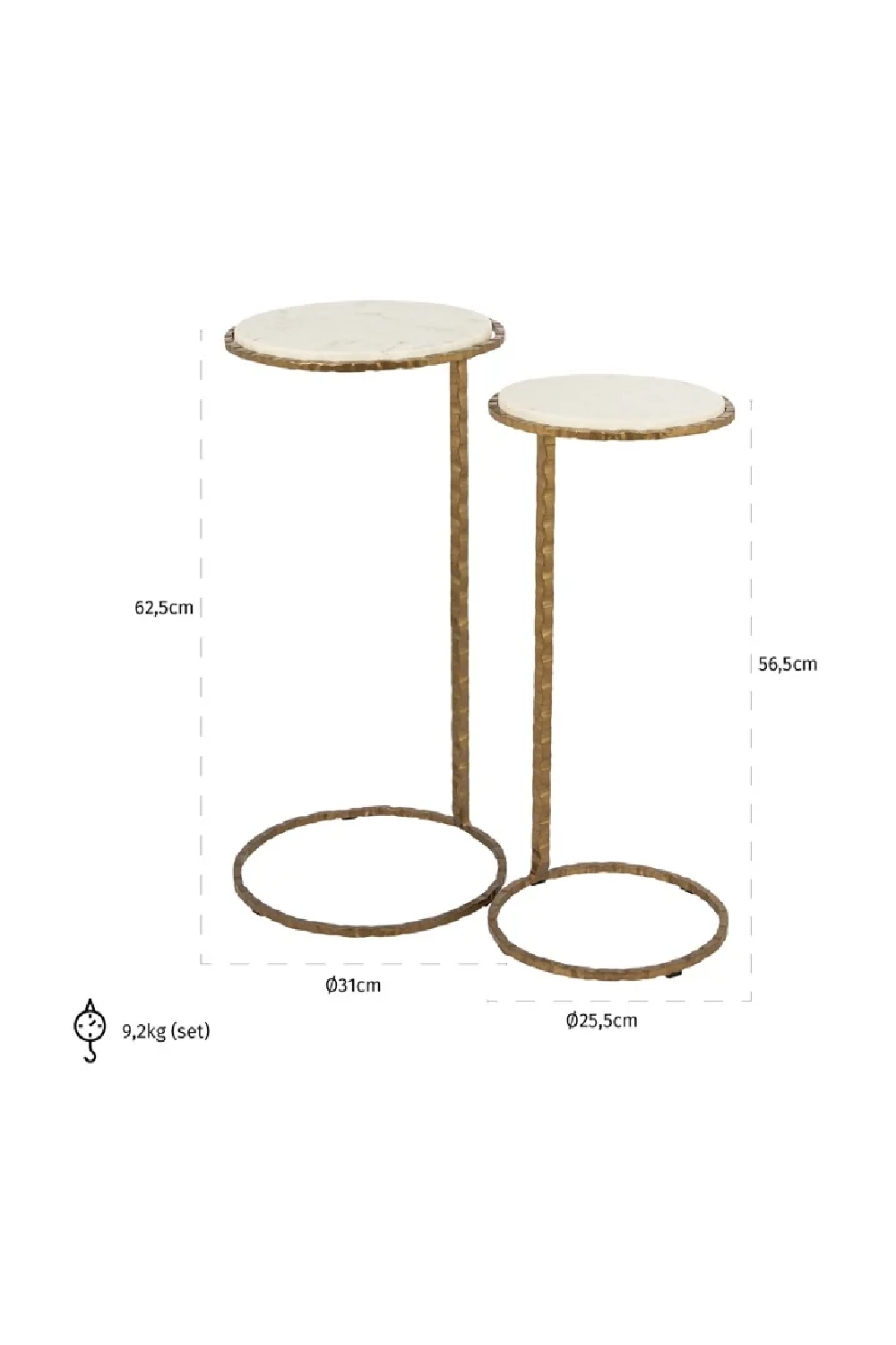 Marble Top End Table Set (2) | OROA Scofield | Oroa.com