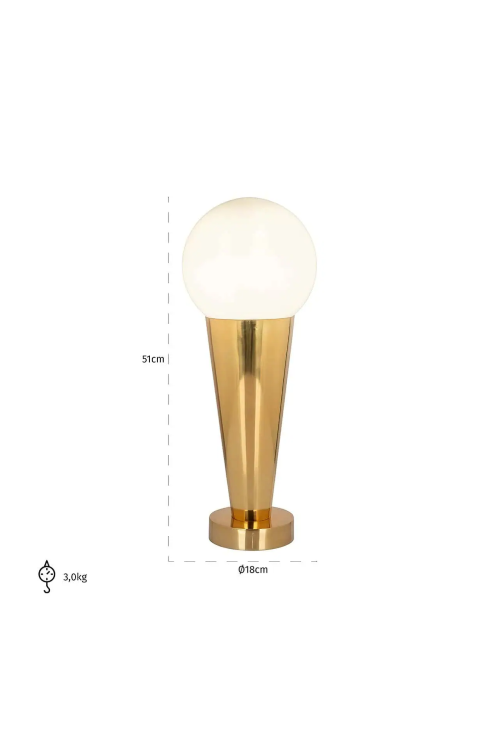 Gold Conical Table Lamp | OROA Cone | Oroa.com