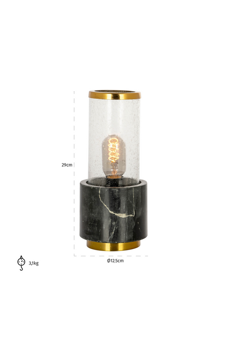 Black Marble Cylinder Table Lamp | Richmond Interiors Conan | Oroa.com
