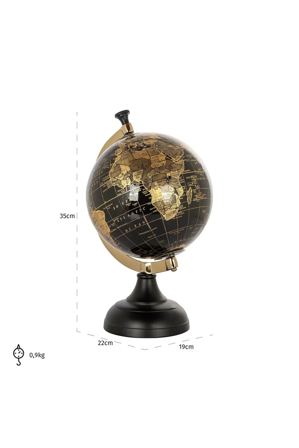 Black Globe Deco Object | OROA Jilly | OROA