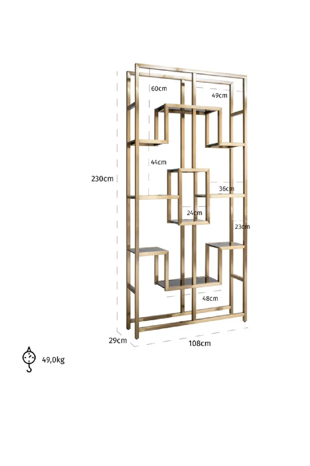 Brushed Gold Display Unit | OROA Magnus | Oroa.com