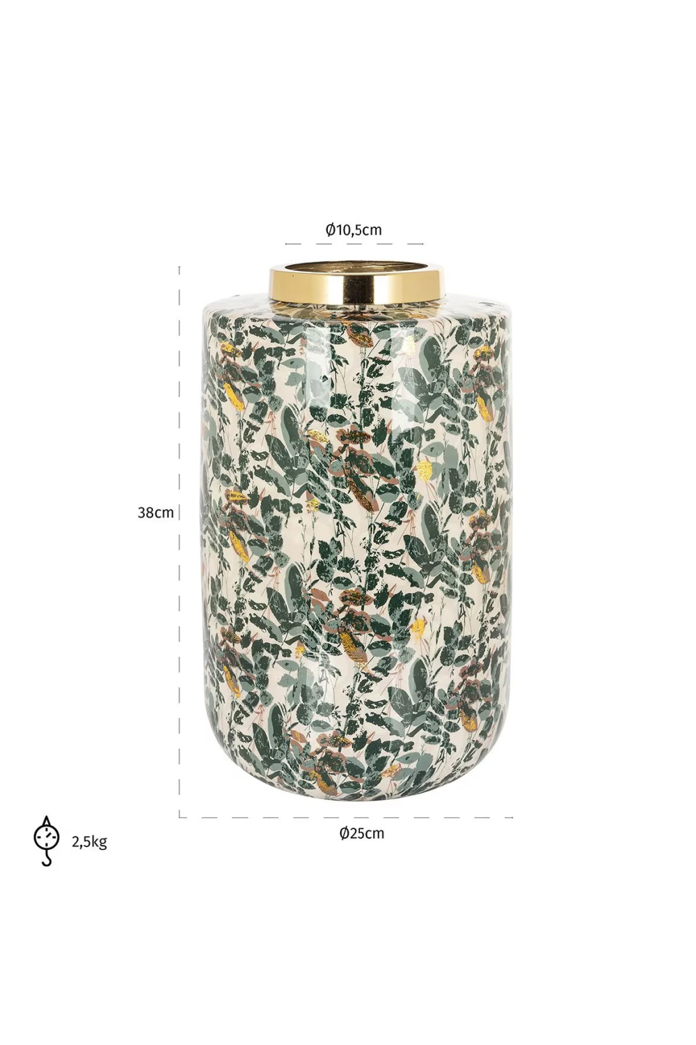 Green Leaves Enamel Vase | Richmond Interiors Omono | Oroa.com