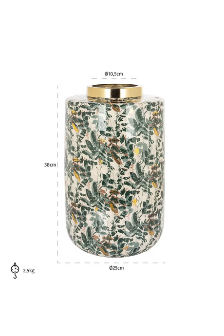Green Leaves Enamel Vase | Richmond Interiors Omono | Oroa.com
